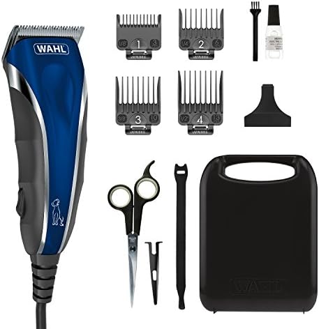 Wahl Pro-Grip Pet Grooming Clipper Kit – Low Noise Clipper for Small to Large Dogs – Electic Dog Shaver for Eyes, Ears, & Paws – Model 9164,Blue/Silver
