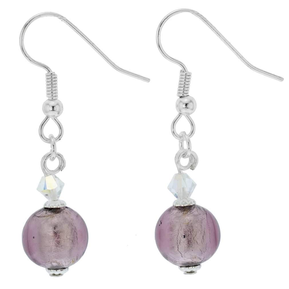 Glass Of Venice Murano Glass Sparkling Balls Earrings - Light Purple