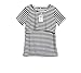 Women Breastfeeding Shirt Striped Patchwork Short Sleeve Maternity Breastfeeding and Nursing Tops (Black, L)