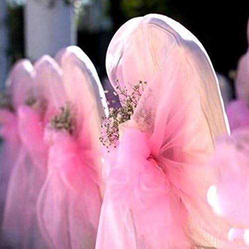 2 PCS Sheer Organza Table Runner Wedding Party 10M X 75CM Wedding Drapes for Arch Road Chair Sash Table Swags Decor (Pink)