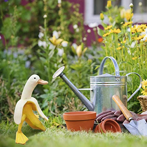 JACE Banana Duck Garden Statue, Cute Peeled Banana Duck Art Decorative