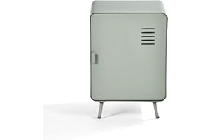 Homy Casa Industrial Locker Style Telephone Table with Ventilated Steel Door and Storage Shelf, Compact Metal Table for Hallway, Living Room, or Wallside Use (Sage Grey)