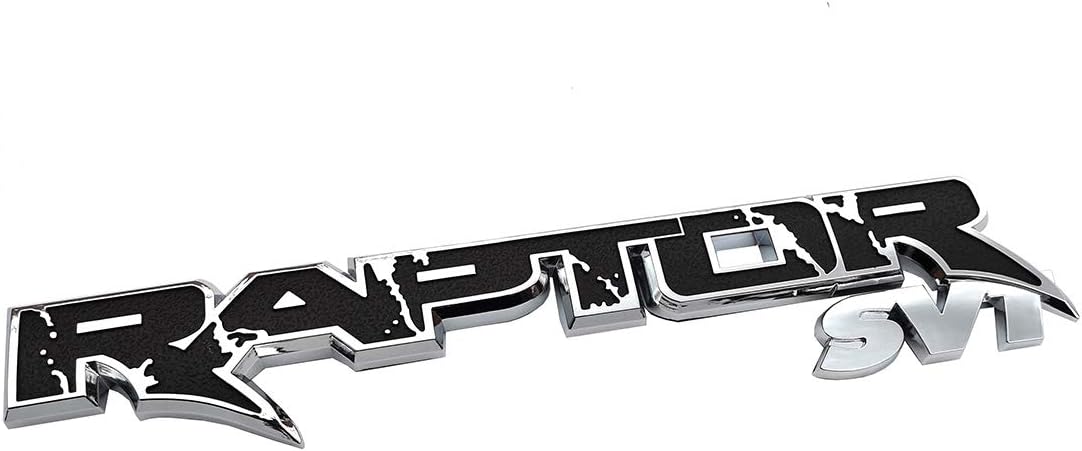 Raptor SVT Emblem, 3D Logo Tailgate Rear Trunk Car Emblems Decal Replacement Stickers for F150 2009-2014 (Chrome black)