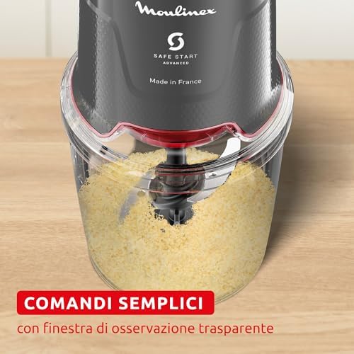 Easy Press, Tritatutto Elettrico con Potente Motore da 600W, 4 Lame Affilate in Acciaio Inox, Capacità di 500ml, Colore Hippo Iron, AT740H