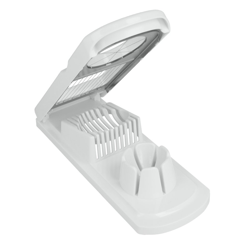 Metaltex 2-Way Egg Slicer, White Plastic