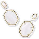 Kendra Scott, Women's, Daphne Enamel Frame Drop Earrings, White Mother Of Pearl, One Size