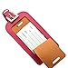 (Rose) Stylish Microfiber Leather ID Tags Business Card Holder for Luggage Baggage ID Travel Identifier for DJ Equipment Travel Bag Flight Case ID Name Suitcase Label Sports Bag New Gift