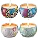 AIMASI Scented Candles Jasmine,Lotus,Lilac Blossoms & White Gardenia,Natural Soy Wax Portable Travel Tin Candle,Set Gift of 4