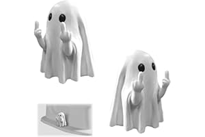 ARXONIS Funny Ghost Toilet Bolt Covers Decorative Toilet Screw Cover Caps, Toilet Caps for Bottom of Toilet, Halloween Cute Toilet Bowl Bolt Covers for Bathroom Decor, Cute Halloween Decor,2-Pack (White)