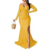 Sexy Formal Dress for Women Ruched Off Shoulder Club Cocktail Bodycon Evening Gown Maxi Long Dresses