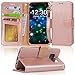 Arae Case Compatible for Samsung Galaxy S8 plus / S8+, [Wrist Strap] Flip Folio [Kickstand Feature] PU leather wallet case with ID&Credit Card Pockets (NOT for galaxy s8) (Rosegold)