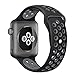 Gersymi Tech Sport Silicone Replacement Strap Band with Adjustable Buckle and Quick Release for Apple Series 2 iWatch - Large - Black / Gray