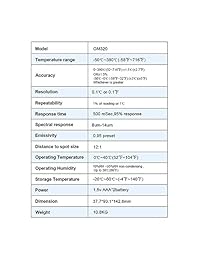 Termómetro infrarrojo con pistola, OUTEST   122.0 °F, ~ 716.0 °F, ~ 136.4 °F, F~716 °F, termómetro digital infrarrojo láser sin contacto, termómetro infrarrojo con agarre láser y pirometro de temperatura con punta láser IR