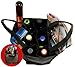 6-Bottle Wine Tote Bag with Storage Compartents and Imprinted Food and Wine Pairing Chart, Pack of 3, Black