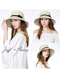 Sombrero de paja para mujer UPF 50, con ala ancha, accesorios de playa de moda plegables y ajustables