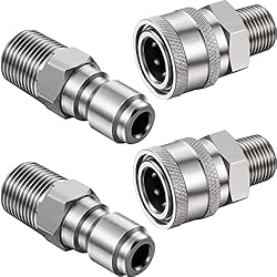 Hotop 2 Sets NPT 3/8 Inch Stainless Steel Male and