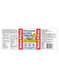 Yerba Prima Psyllium - Cápsulas para regularidad y salud del corazón, 180 cápsulas, 1