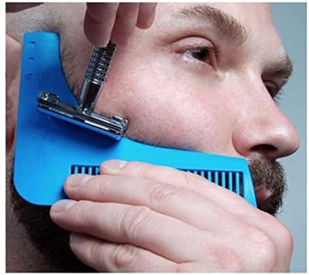Beard Bro Beard Shaping Tool Sex Man Gentleman Beard Trim Template hair cut hair molding trim template beard modelling tools (Blue)