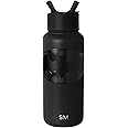 Simple Modern Batman DC Comics Water Bottle with Straw Lid Insulated Stainless Steel Metal Thermos | Gifts for Women Men Reusable Leak Proof Flask | Summit Collection | 32oz Batman Bat Signal
