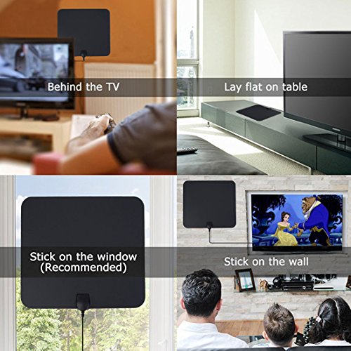 TV Antenna, Indoor Digital HDTV Antenna Amplified 75 Mile Range 5K HD VHF UHF Freeview with Detachable Amplifier Signal Booster for All Types of Home Smart Television