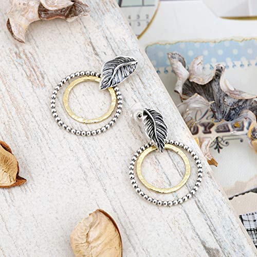 PZ Paz Creations 925 Sterling Silver Double Hoop Stud Earrings (Gold-Plated-Silver)