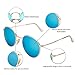 LianSan Classic Retro Metal Frame Round Circle Mirrored Sunglasses for Men and Women Glasses 3447 Sky Blue Glass Lens