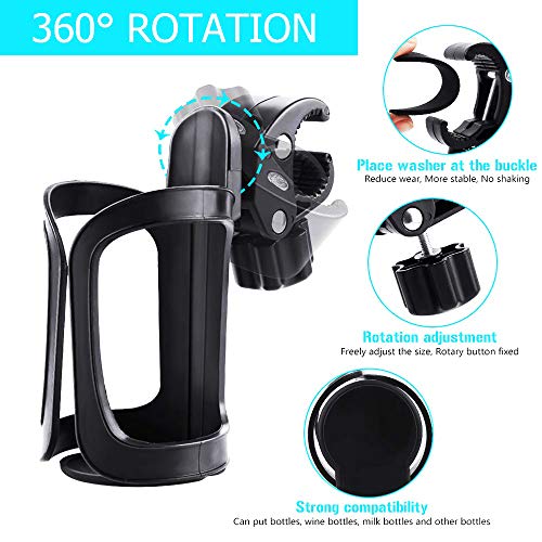 Huahua Bike Cup Holder,360 ° RotacióN Ajustable Portavasos para Bicicleta,Portabotellas para Bicicletas De Ciclismo, Bicicletas De MontañA, Cochecitos De Bebé Y Sillas De Ruedas