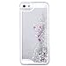 Yoption Transparent Plastic 3D Glitter Quicksand and Star Liquid Case for Apple iPhone 5 5S SE