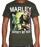Bob Marley Satisfy My Soul Adult Men's Green T-Shirt