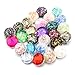 Soleebee Mixed Random 18mm Aluminum Glass Snap Button Jewelry Charms DIY Accessories (Shell+Rose)