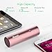 BONAI Portable Charger, Power Bank 5000mAh, (Ultra-Compact)(Aluminum)(Travel) Slim External Backup Battery Pack High-Speed Output Compatible iPhone,iPad,iPod (Rose Gold)