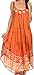 Sakkas 15009 - Alexis Embroidered Long Sleeveless Floral Caftan Dress / Cover Up - Burnt Orange - OS