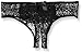 Dreamgirl Women's Ruffle Back Crotchless Panty, Black, Medium