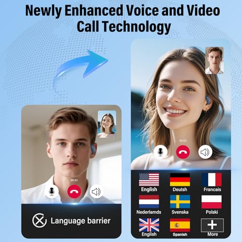 AI Translator Headphones, 3-in-1 Real Time Voice Translator Headphones with ENC and App, 42 Hours Translation Headphones with 165 Languages & 8 Modes, Open Ear Translator Earphones for Business