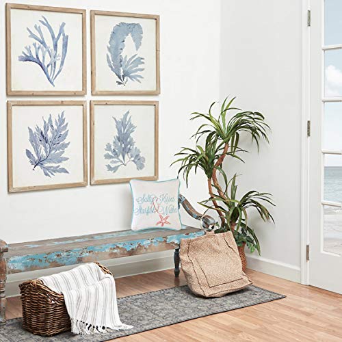 C&F Home 10" Embroidery Pillow, Salty Kisses Starfish Wishes Decorative Throw Pillow for Sofa Couch or Bed 10 x 10 Multi