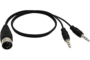 zdyCGTime 5-Pin DIN to Dual 3.5mm(1/8in) TRS Stereo Male Audio Y Splitter Cable Professional Premium Audio Adapter for Bang & Olufsen, Naim, Quad...Stereo Systems<0.5M>