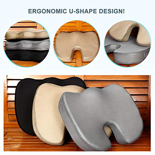 Seating Cushion Pure 100 Memory Foam Ergonomic, Pressure Relief
