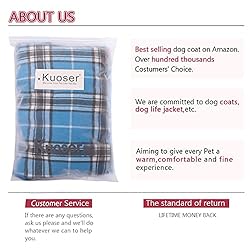 Kuoser Warm Dog Coat, Reversible Dog Jacket