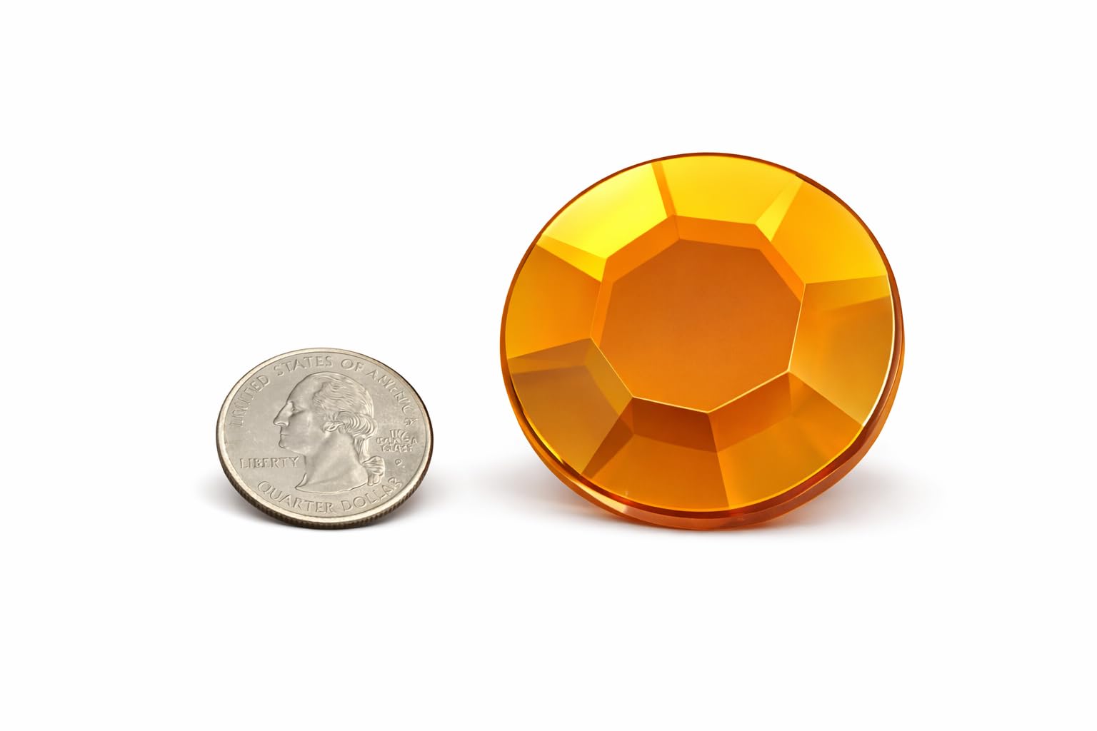 Allstarco 45mm Large Acrylic Cosplay Gems Flat Back Plastic Rhinestones For Jewelry Making, Costumes, Scrapbooking, Props, Crafts Embelishments 2PCS (Orange Hyacinth H125)
