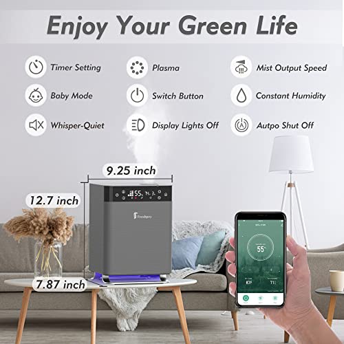 Humidifiers for Bedroom, 4.5L Top Fill Warm and Cool Mist for Large