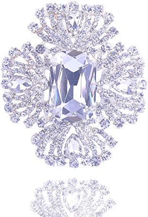 Yilanair Bouque Crystal Pearl Brooch Pin for Evening Party