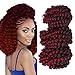 Pack of 3 Jamaican Bounce Crochet Hair Wand Curl Synthetic Hair Crochet Braids 8 Inch 20 Strands/Pack ELEGANT MUSES Afro Kinky Braiding Hair Extensions for Black Women (8