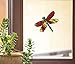 Dragonfly Decal in Stained Glass Style - D1 - See-Through Vinyl Window Decal (5.75