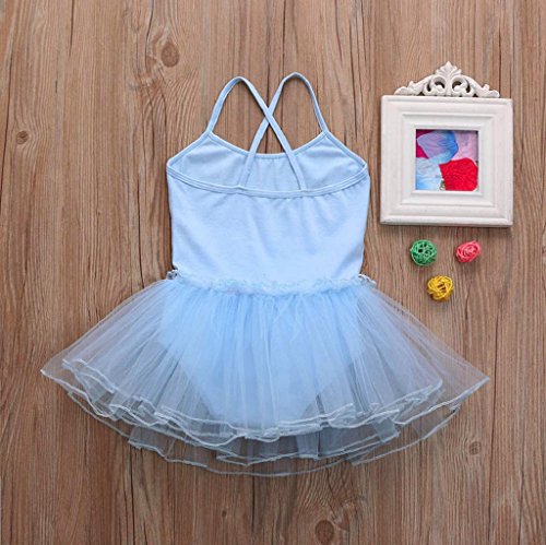1-7 Years Old Girls,Yamally_9R Toddler Girls Ballet Dress Leotard Dance Skirt Gymnastics Strap Dancewear Clothes (4T, Light Blue)