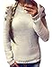 OURS Women Long Sleeve Hollow Out Knitting Sweater Casual Knitted Pullover Top