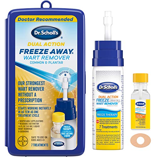 Dr. Scholl's FreezeAway Wart Remover DUAL ACTION, 7 Applications // Freeze Therapy + Powerful Fast Acting Salicylic Liquid to Remove Common and Plantar Warts