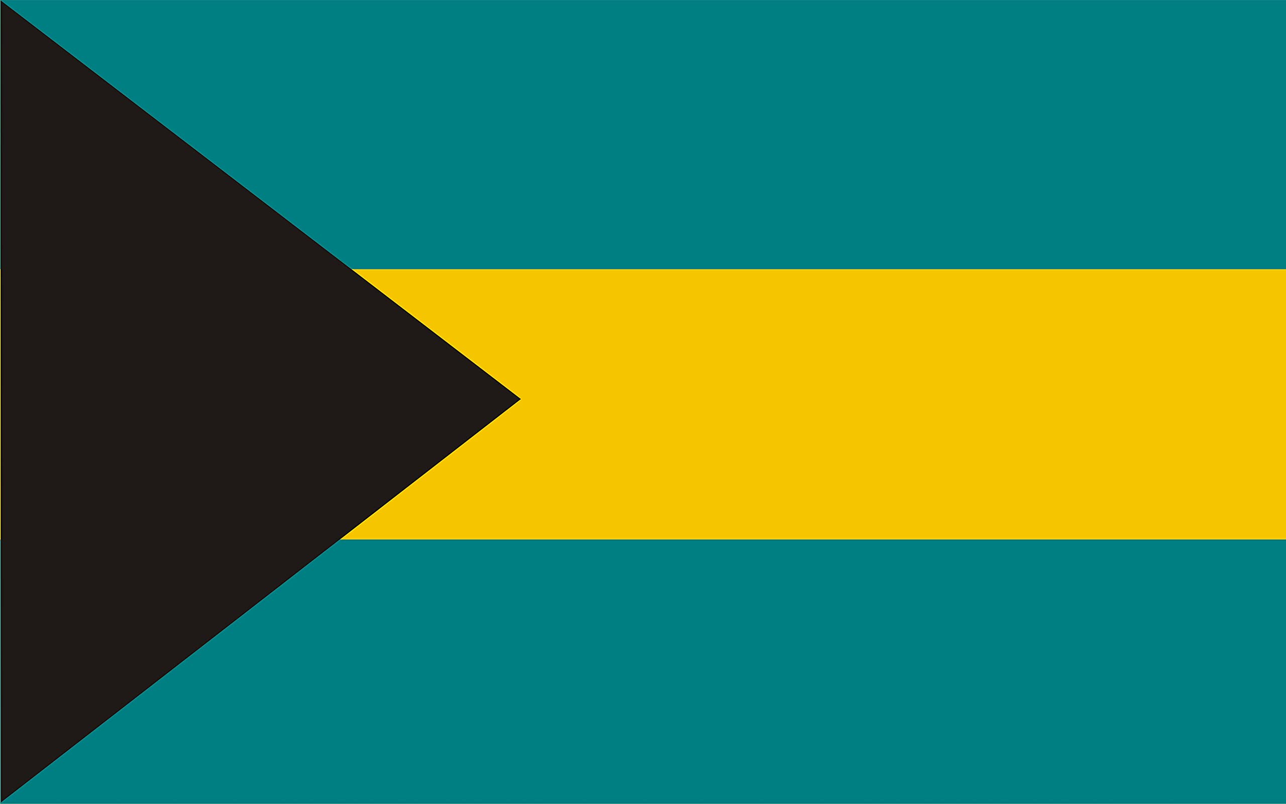 FLAG OF THE BAHAMAS ISLANDS. STANDARD SATIN QUALITY. LARGE SIZE 150X90
