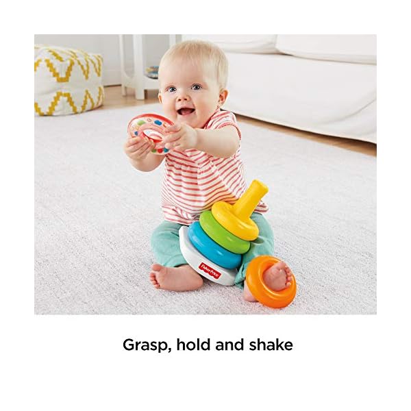 Fisher-Price FHC92 Rock-A-Stack, Baby Educational Stacking Toy Rings, Suitable for 6 Months Plus