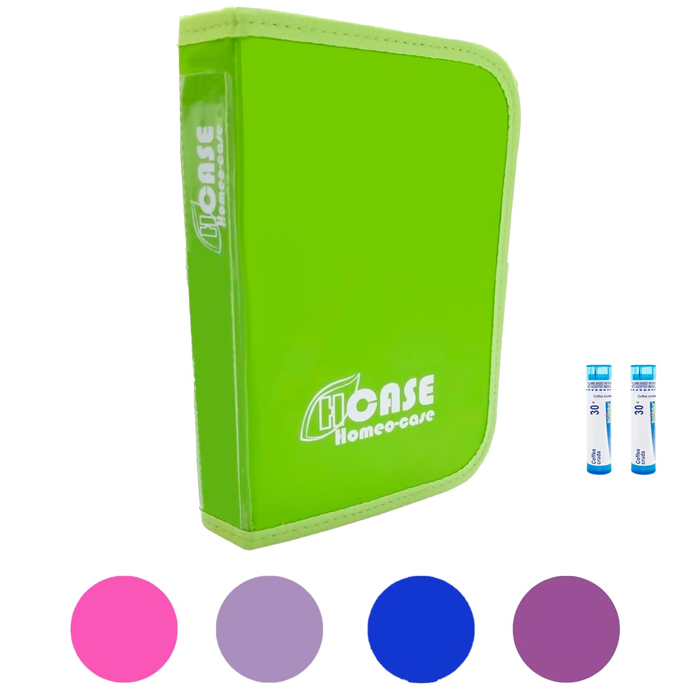 HOMEO-CASE | Homeopathy Case with 40 Spaces for Boiron Tubes 4g | Tubes Not Included | Green Colour