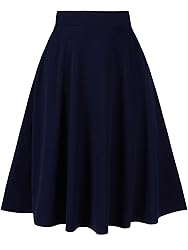 Moon Wood Women's Plus Size Midi Skirt High Elastic